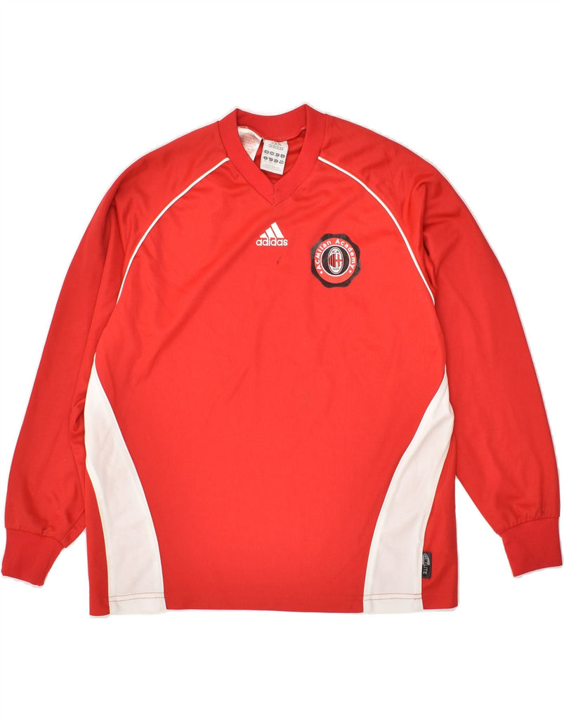 ADIDAS Boys Top Long Sleeve 13-14 Years Red Polyester | Vintage Adidas | Thrift | Second-Hand Adidas | Used Clothing | Messina Hembry 