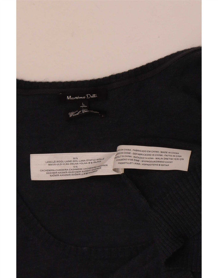 Massimo Dutti Womens Vest Tank Top UK 14 Large Grey Wool