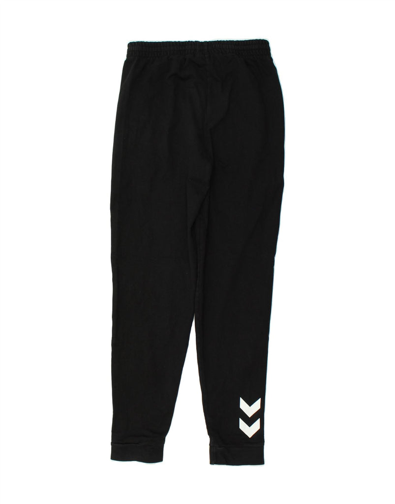 HUMMEL Mens Graphic Tracksuit Trousers Joggers Small Black Cotton | Vintage Hummel | Thrift | Second-Hand Hummel | Used Clothing | Messina Hembry 