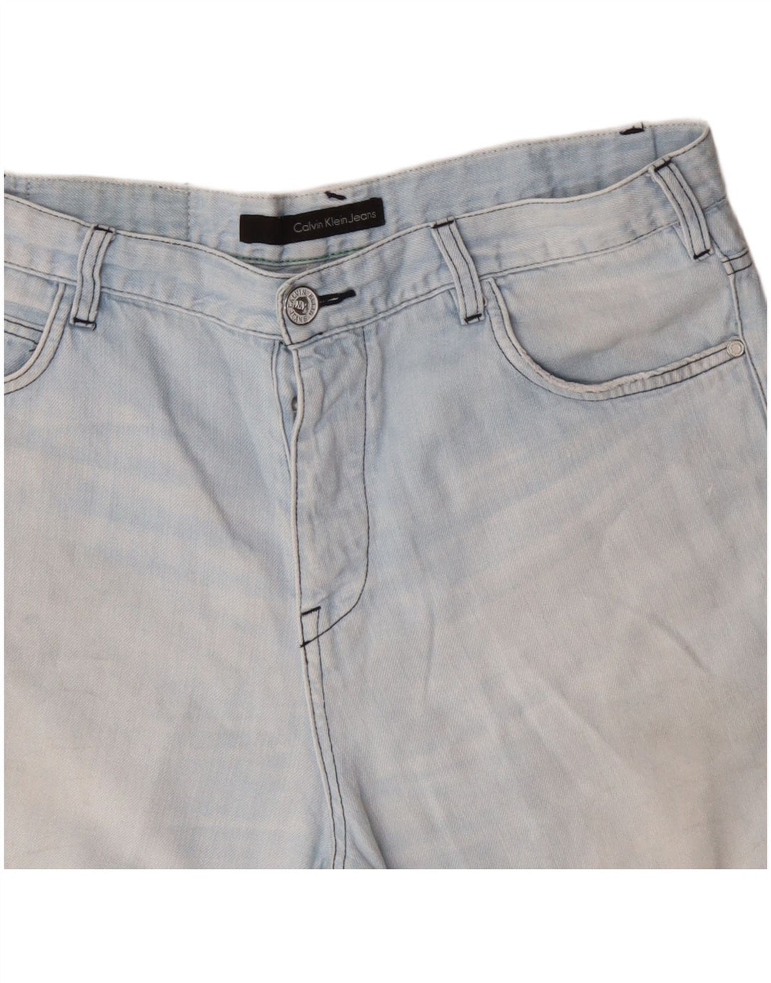Calvin Klein Mens Distressed Denim Shorts W36 Large  Blue