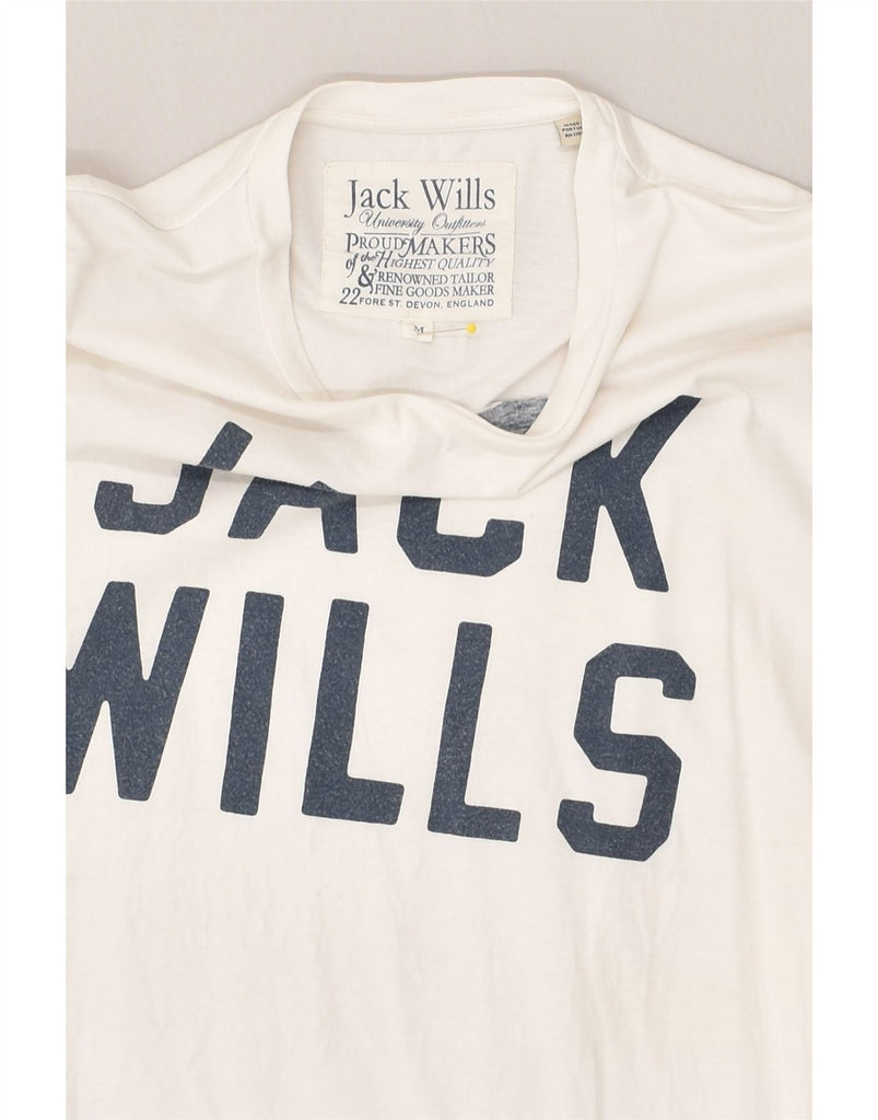 JACK WILLS Mens Graphic T-Shirt Top Medium White Cotton | Vintage Jack Wills | Thrift | Second-Hand Jack Wills | Used Clothing | Messina Hembry 