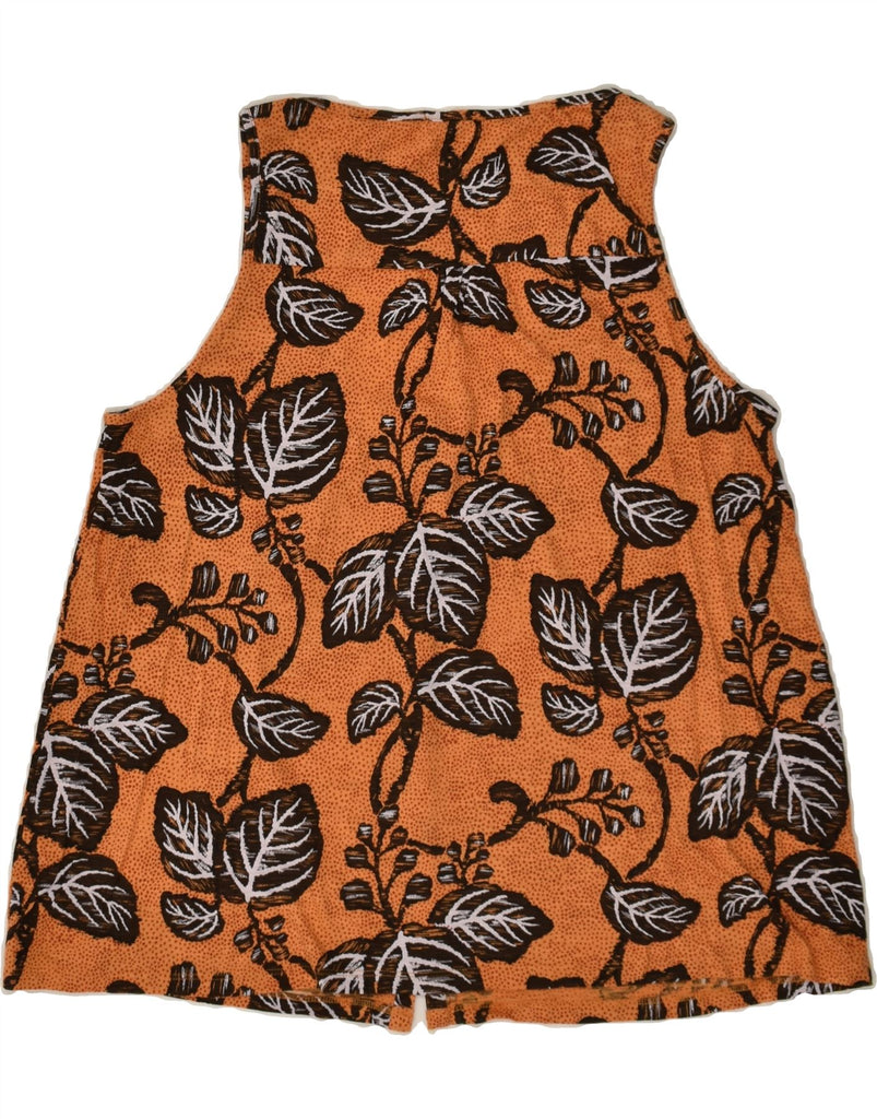 FAT FACE Womens Sleeveless Shirt Blouse UK 14 Large Brown Floral Cotton | Vintage Fat Face | Thrift | Second-Hand Fat Face | Used Clothing | Messina Hembry 