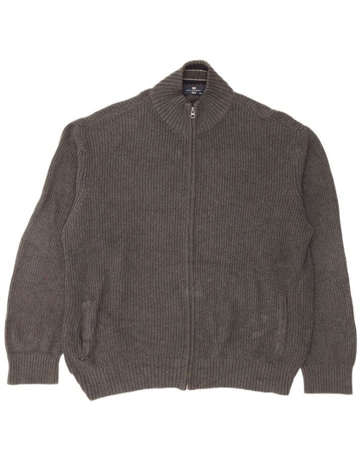 Marks & Spencer Mens Blue Harbour Cardigan Sweater 2XL Grey Cotton