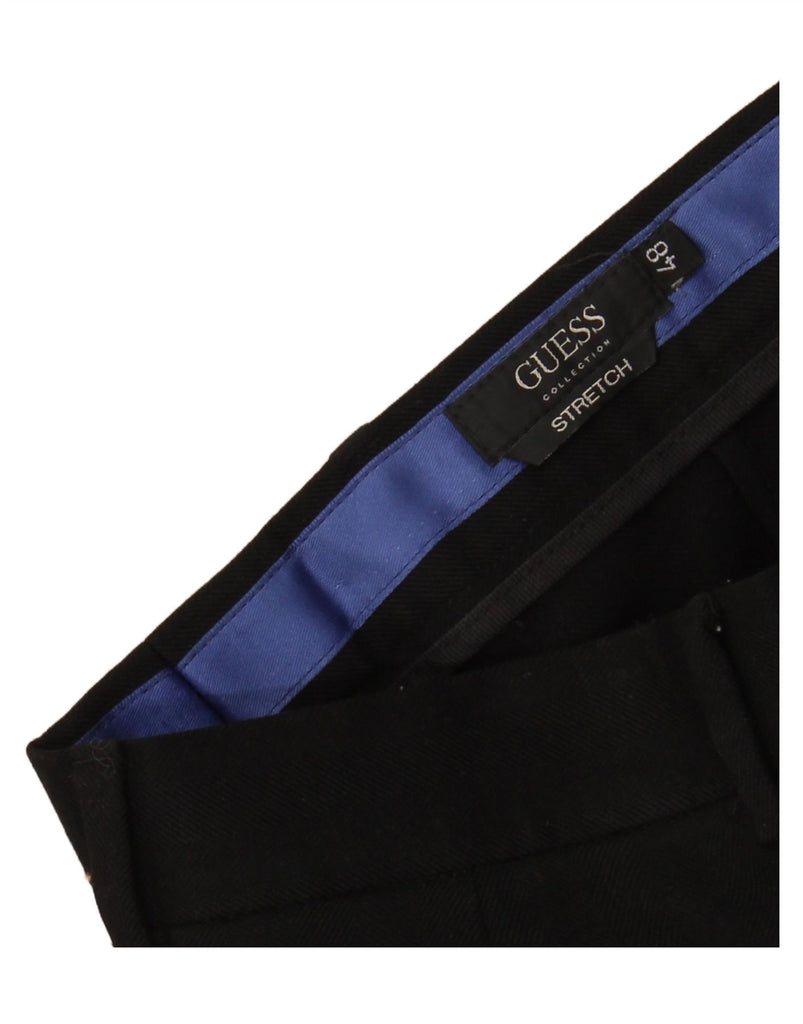 GUESS Mens Stretch Straight Casual Trousers IT 48 Medium W32 L34 Black Vintage Guess and Second-Hand Guess from Messina Hembry 