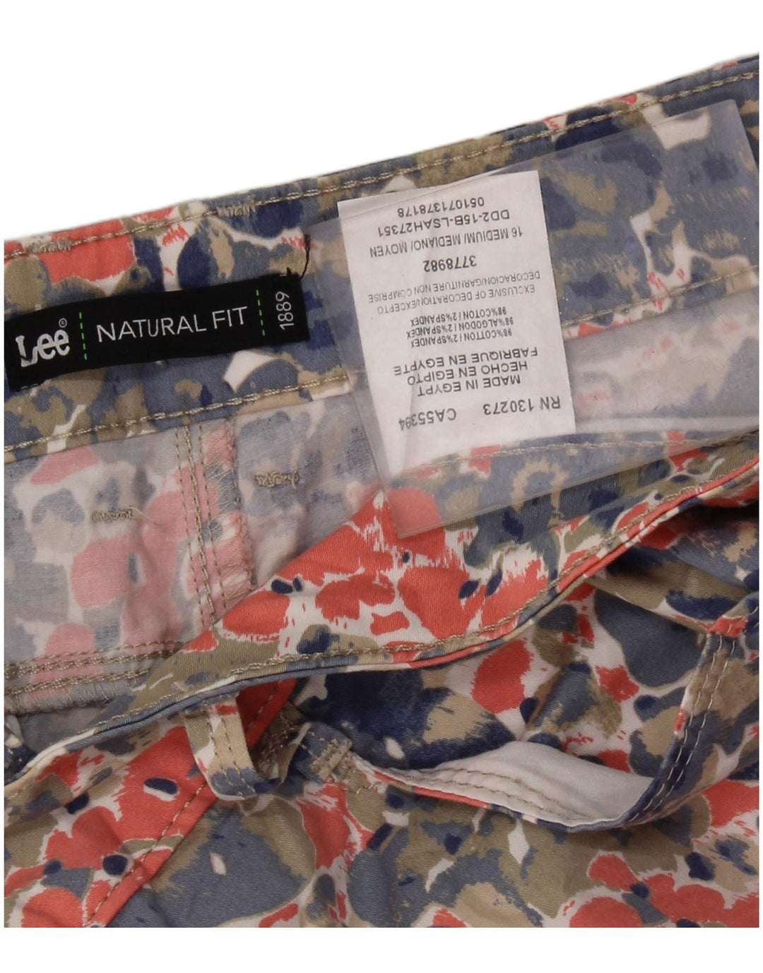 LEE Womens Natural Fit Casual Shorts US 16 2XL W36  Multicoloured Spotted