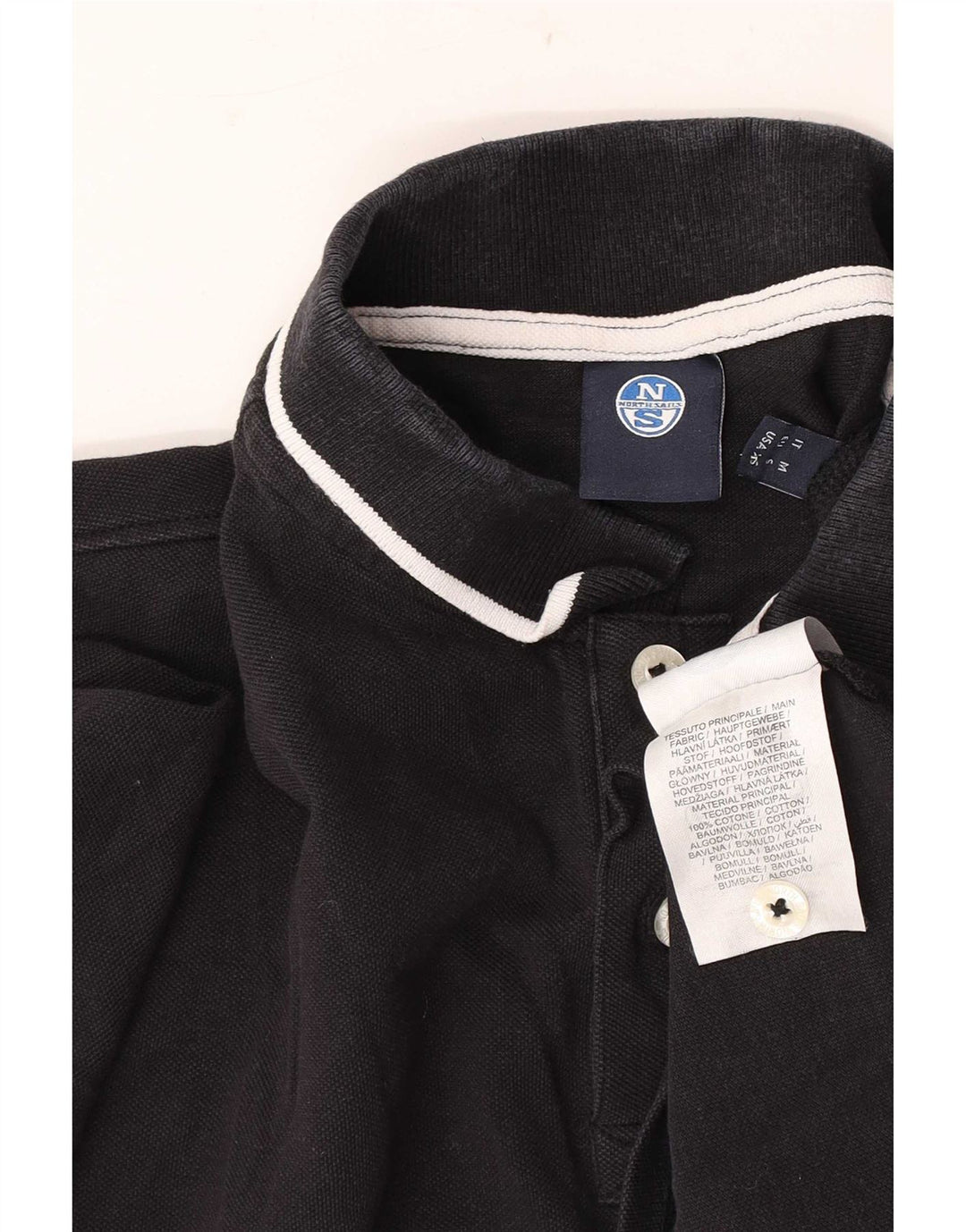 North Sails Mens Polo Shirt Small Black Cotton
