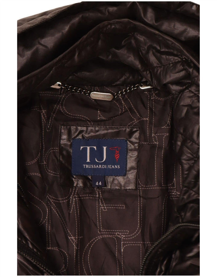 Trussardi Jeans Womens Padded Jacket IT 44 Medium Black Polyester