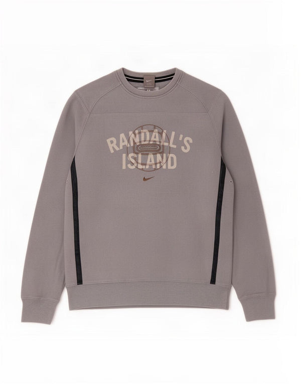 Nike Mens Randall's Island Graphic Sweatshirt Jumper UK 39/41 Medium Grey