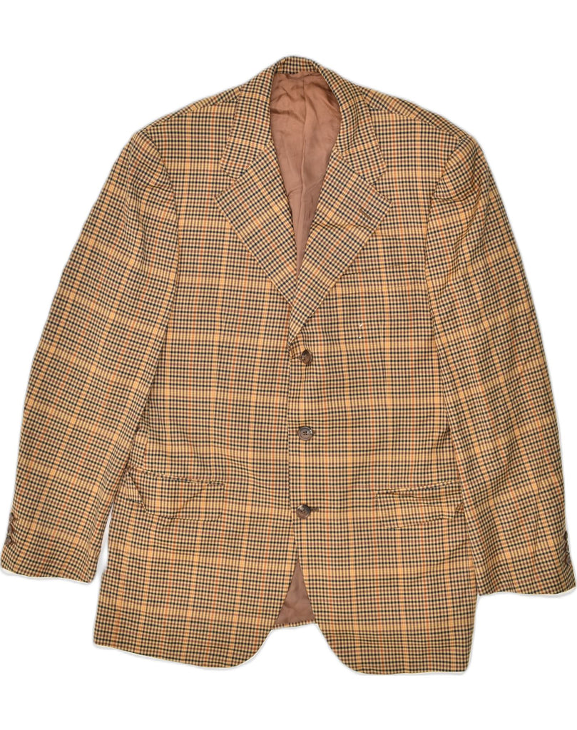 BURBERRYS Mens 3 Button Blazer Jacket IT 48 Medium Brown Check Wool | Vintage Burberrys | Thrift | Second-Hand Burberrys | Used Clothing | Messina Hembry 