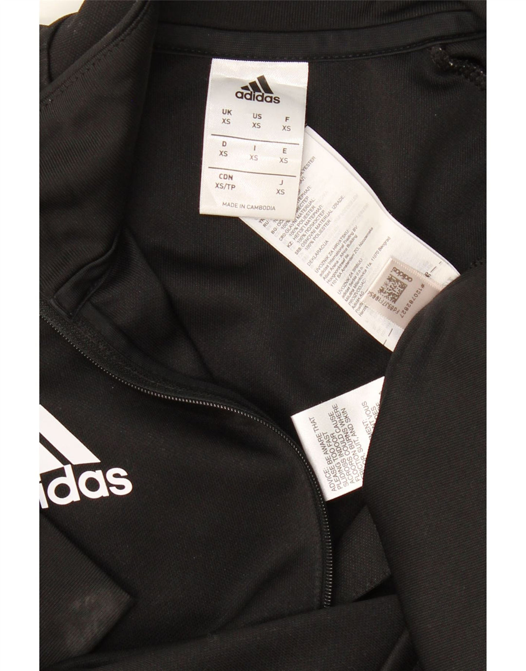 ADIDAS Mens Climalite Zip Neck Pullover Tracksuit Top XS Black Polyester