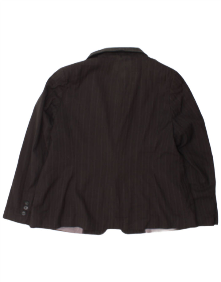 Marks & Spencer Womens 1 Button Blazer Jacket UK 20 2XL Grey Pinstripe