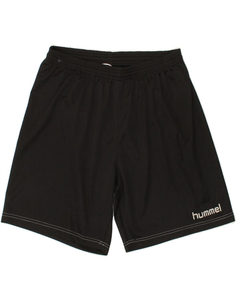 HUMMEL Mens Graphic Sport Shorts Medium Black Polyester | Vintage Hummel | Thrift | Second-Hand Hummel | Used Clothing | Messina Hembry 