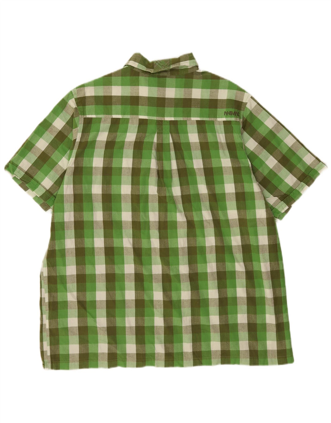 Animal Mens Short Sleeve Shirt 2XL Green Check Cotton
