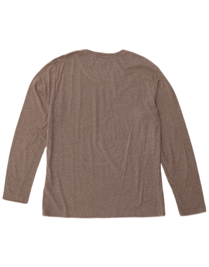 GAS Mens Graphic Top Long Sleeve Large Grey Cotton
