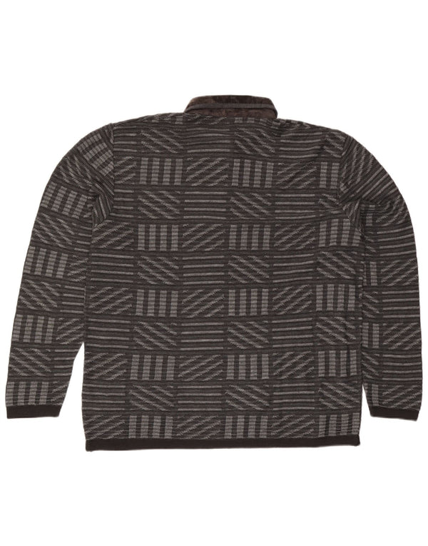 Umberto Bilancioni Mens Polo Neck Jumper Sweater IT 56 2XL Grey Geometric