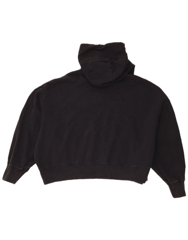 Nike Womens Oversized Hoodie Jumper UK 14 Medium Black Cotton