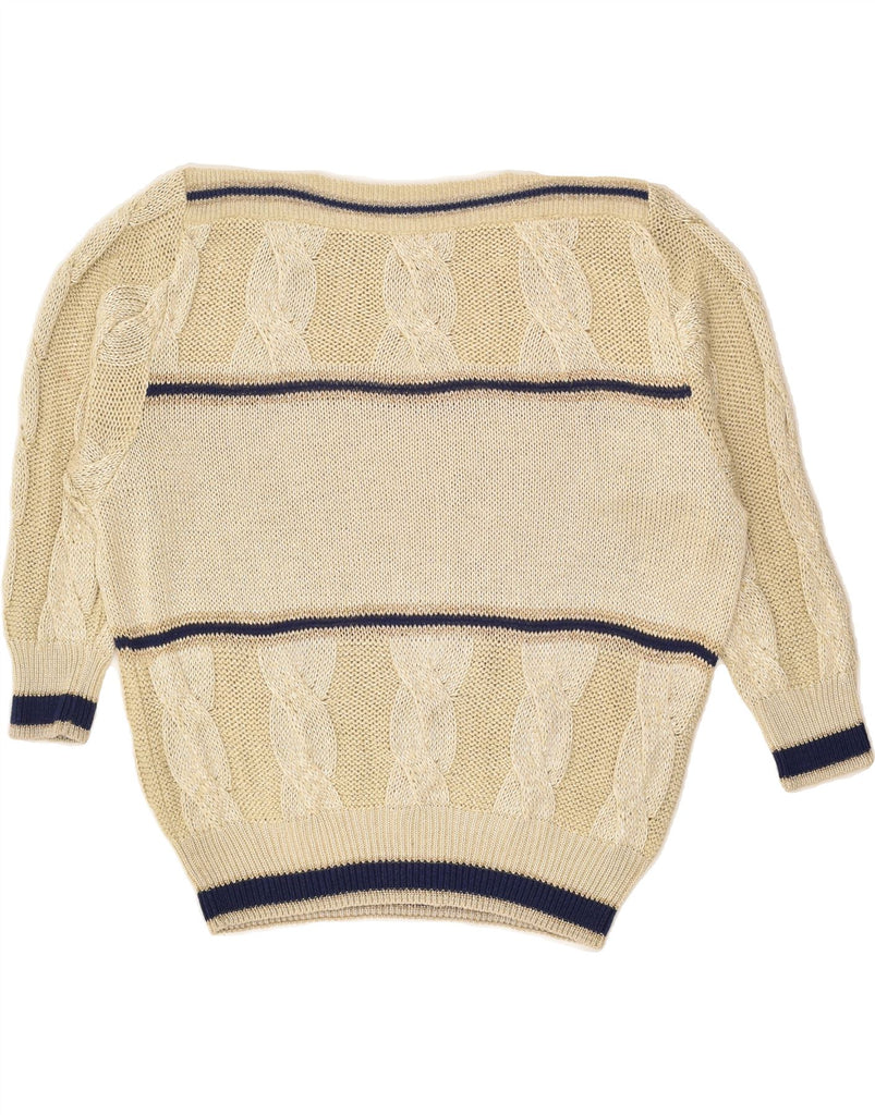 VINTAGE Womens Oversized Crew Neck Jumper Sweater IT 42 Medium Beige | Vintage Vintage | Thrift | Second-Hand Vintage | Used Clothing | Messina Hembry 