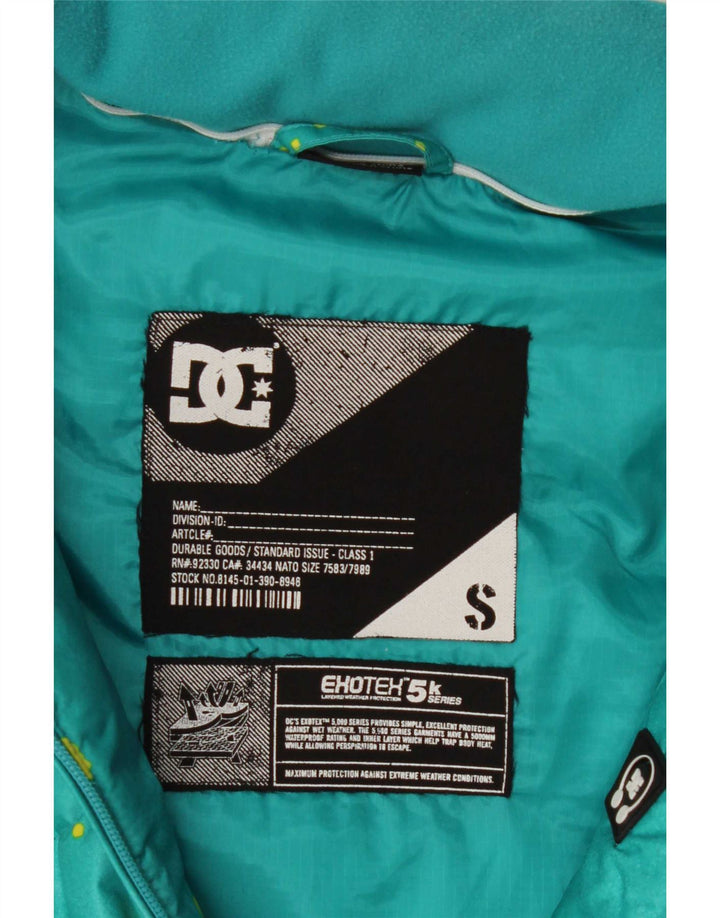 DC Mens Padded Jacket Small Turquoise Colourblock Polyester
