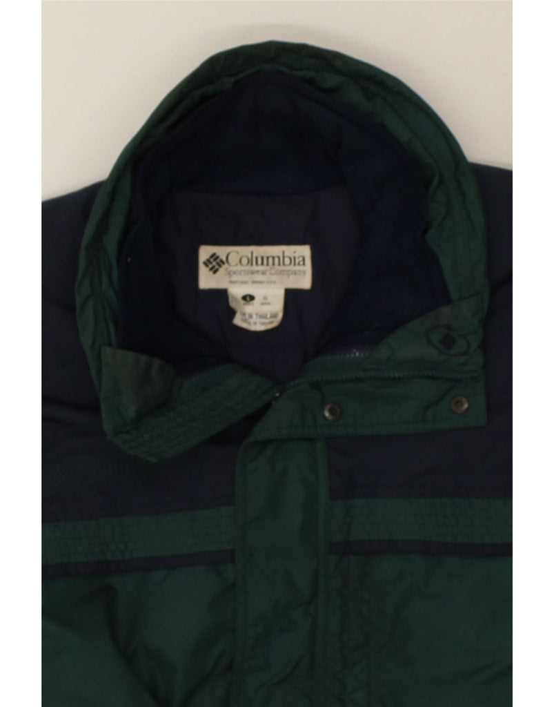 COLUMBIA Mens Windbreaker Coat UK 40 Large Green Colourblock Polyester | Vintage Columbia | Thrift | Second-Hand Columbia | Used Clothing | Messina Hembry 