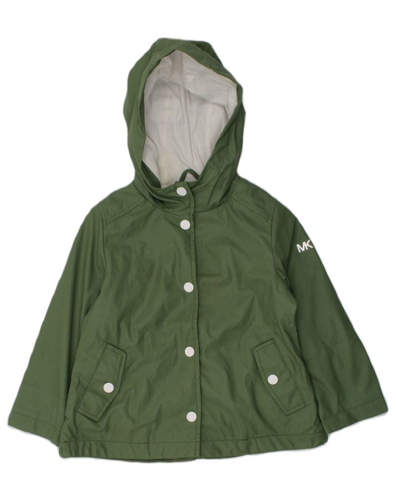 MICHAEL KORS Girls Hooded Rain Jacket 2-3 Years Green Polyurethane | Vintage Michael Kors | Thrift | Second-Hand Michael Kors | Used Clothing | Messina Hembry 