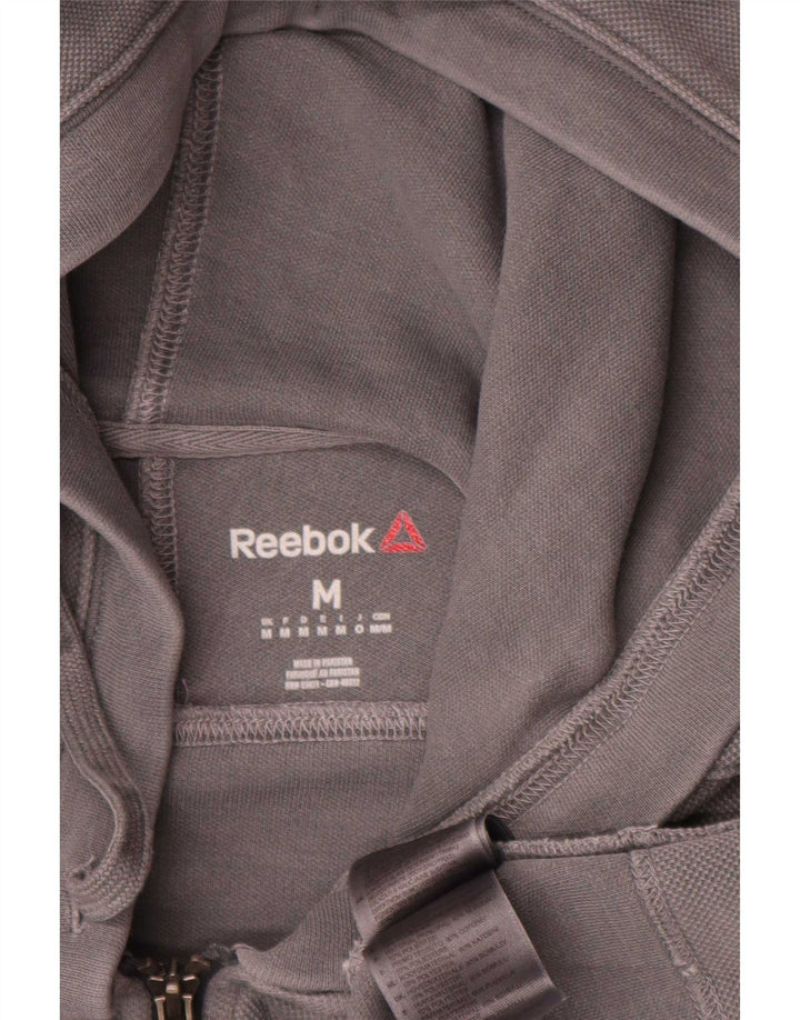 Reebok Mens Zip Hoodie Sweater Medium Grey Cotton