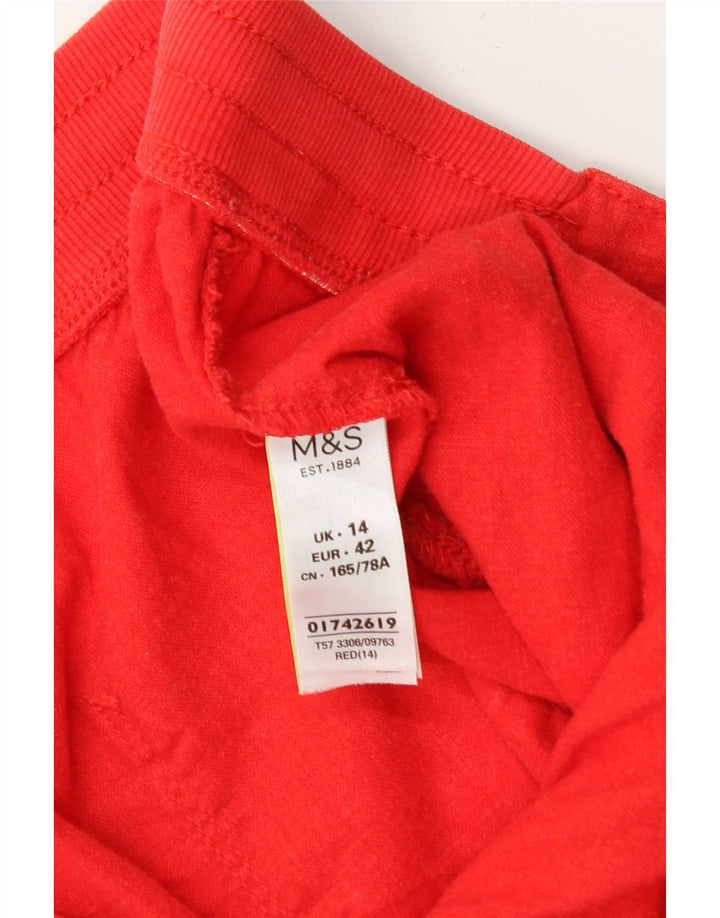 Marks & Spencer Womens Chino Shorts UK 14 Large W36 Red Linen
