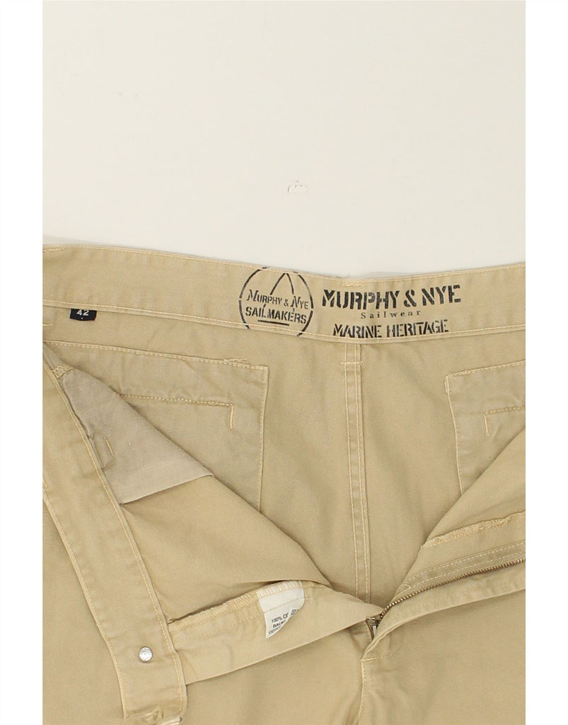 MURPHY & NYE Mens Straight Chino Trousers W42 L32 Beige Cotton | Vintage Murphy & Nye | Thrift | Second-Hand Murphy & Nye | Used Clothing | Messina Hembry 