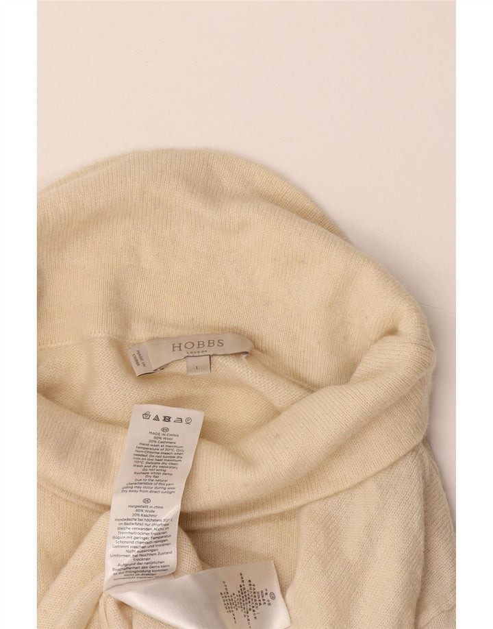 Hobbs Womens Roll Neck Jumper Sweater UK 14 Large Beige Wool