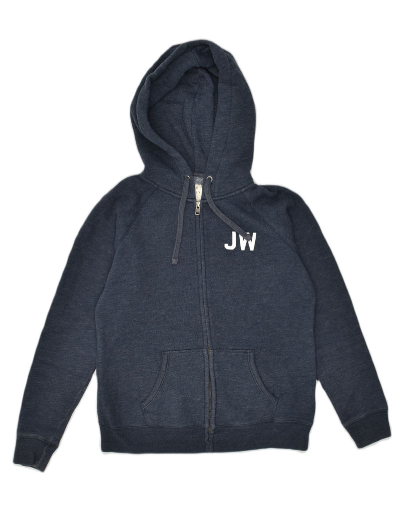 JACK WILLS Womens Zip Hoodie Sweater UK 14 Large  Navy Blue Polyester | Vintage Jack Wills | Thrift | Second-Hand Jack Wills | Used Clothing | Messina Hembry 