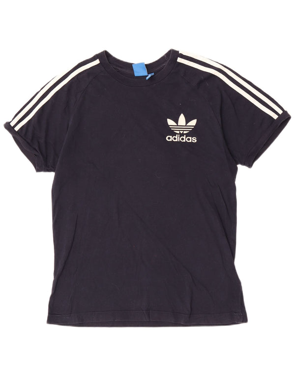 Adidas Mens Short Sleeve Regular T-Shirt Top Medium Navy Blue Cotton
