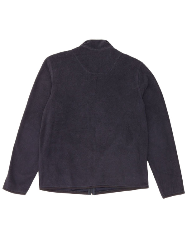 Marks & Spencer Mens Fleece Jacket UK 36 Small Navy Blue Polyester