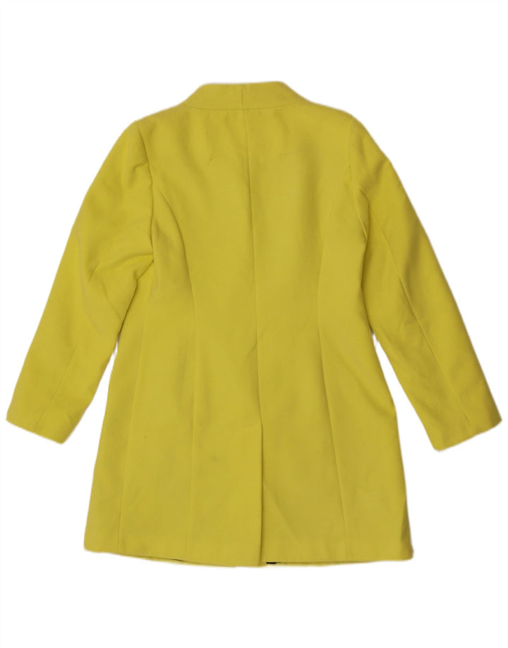 Marks & Spencer Womens 4 Button Longline Blazer Jacket UK 12 Medium Yellow