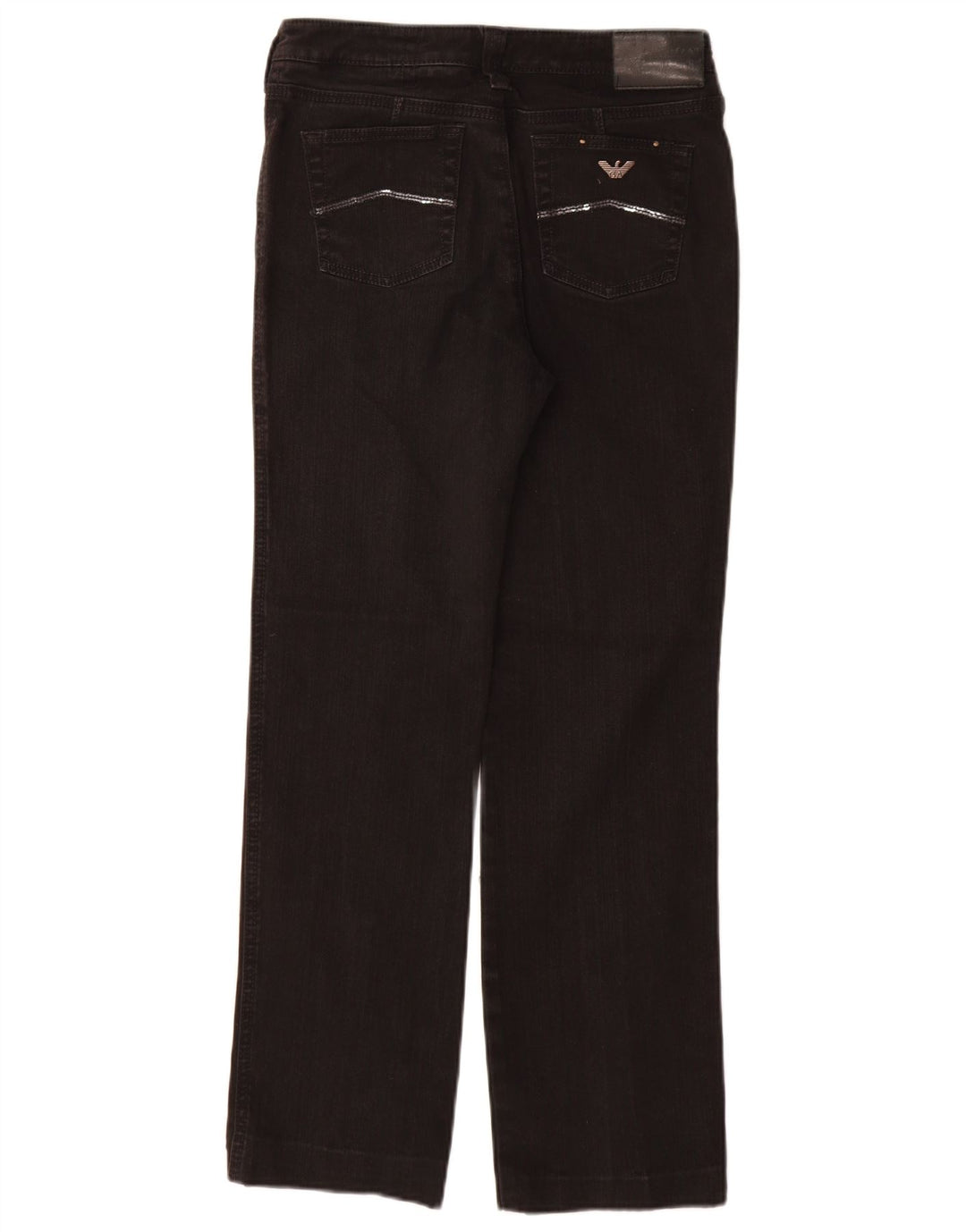 ARMANI Womens Straight Jeans W29 L29 Black Cotton