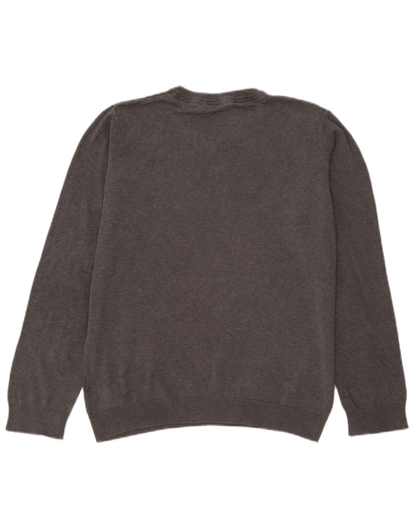 Marks & Spencer Boys V-Neck Jumper Sweater 14-15 Years Grey Cotton