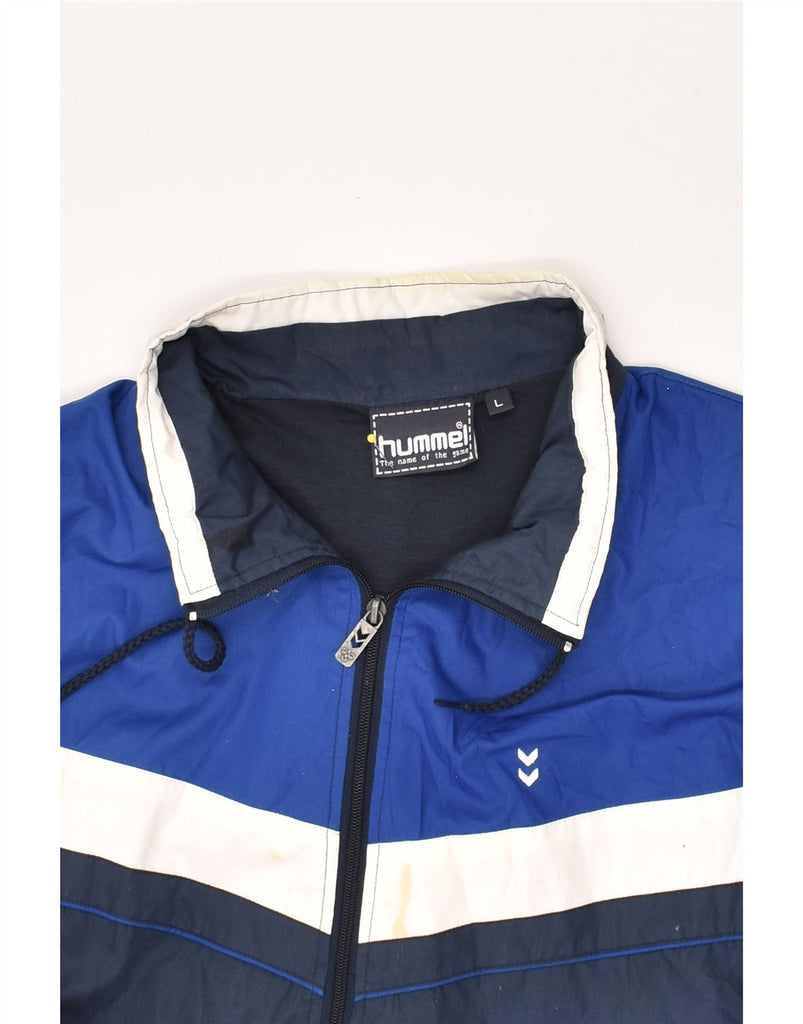 HUMMEL Mens Tracksuit Top Jacket Large Blue Colourblock Polyester | Vintage Hummel | Thrift | Second-Hand Hummel | Used Clothing | Messina Hembry 