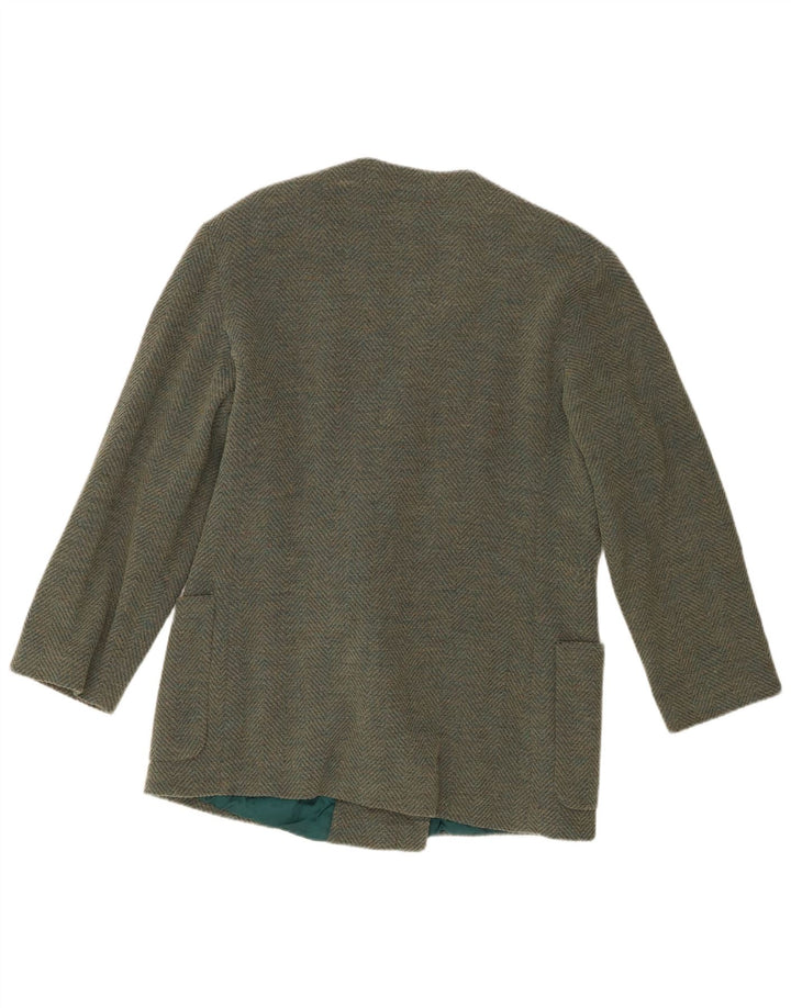 Coeli Premiere Womens Blazer Jacket IT 46 Large Green Herringbone
