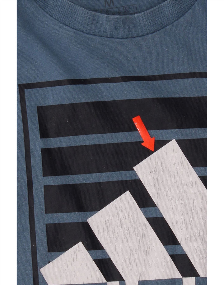 Adidas Mens Graphic T-Shirt Top Medium Blue