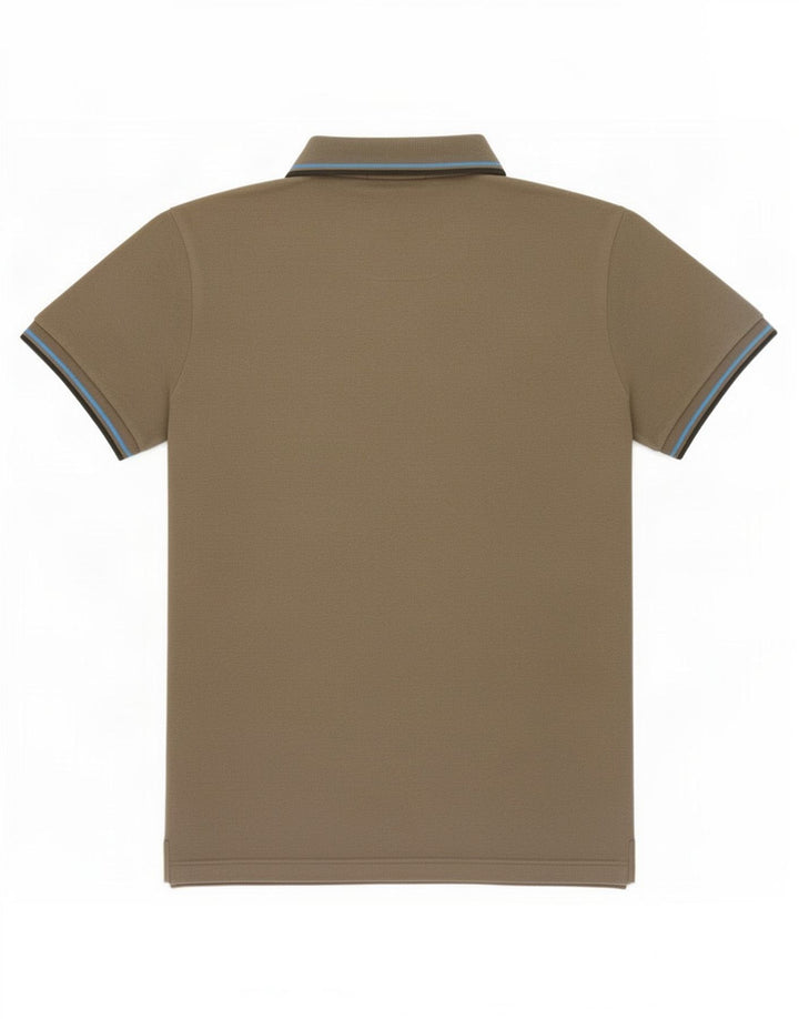 Fred Perry Mens Polo Shirt Medium Khaki Striped Cotton