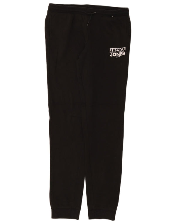 Jack & Jones Boys Graphic Tracksuit Trousers Joggers 15-16 Years Black