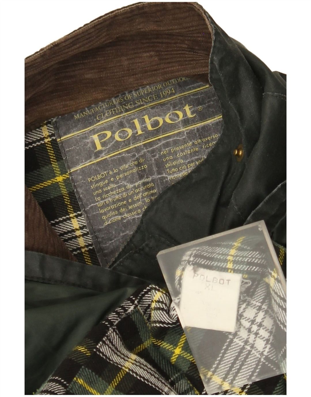 Polbot Mens Waxed Cotton Jacket UK 42 XL Green