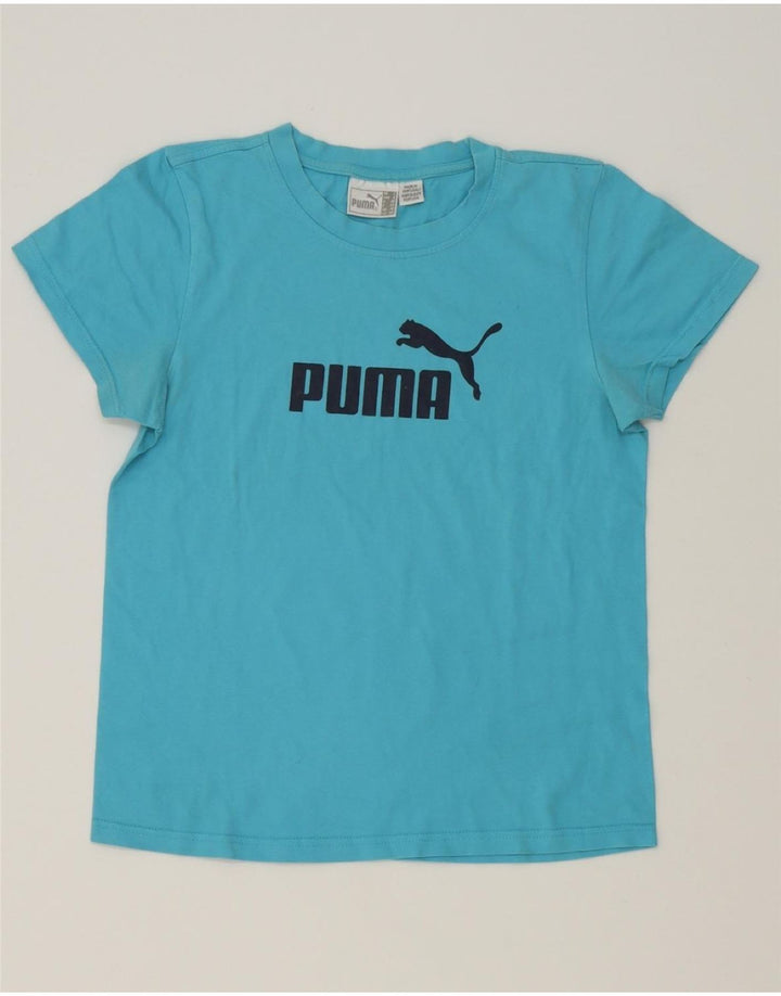 PUMA Womens Graphic T-Shirt Top UK 14 Medium Blue Cotton Vintage Puma and Second-Hand Puma from Messina Hembry 