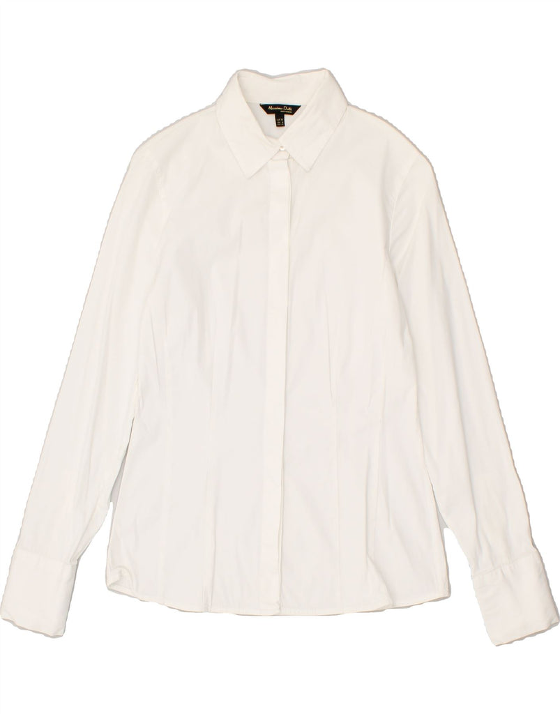 MASSIMO DUTTI Womens Shirt US 4 Small White Cotton | Vintage Massimo Dutti | Thrift | Second-Hand Massimo Dutti | Used Clothing | Messina Hembry 