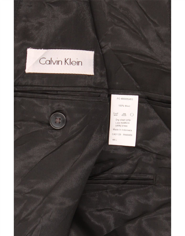 Calvin Klein Mens 2 Button Blazer Jacket UK 44 2XL Grey Wool