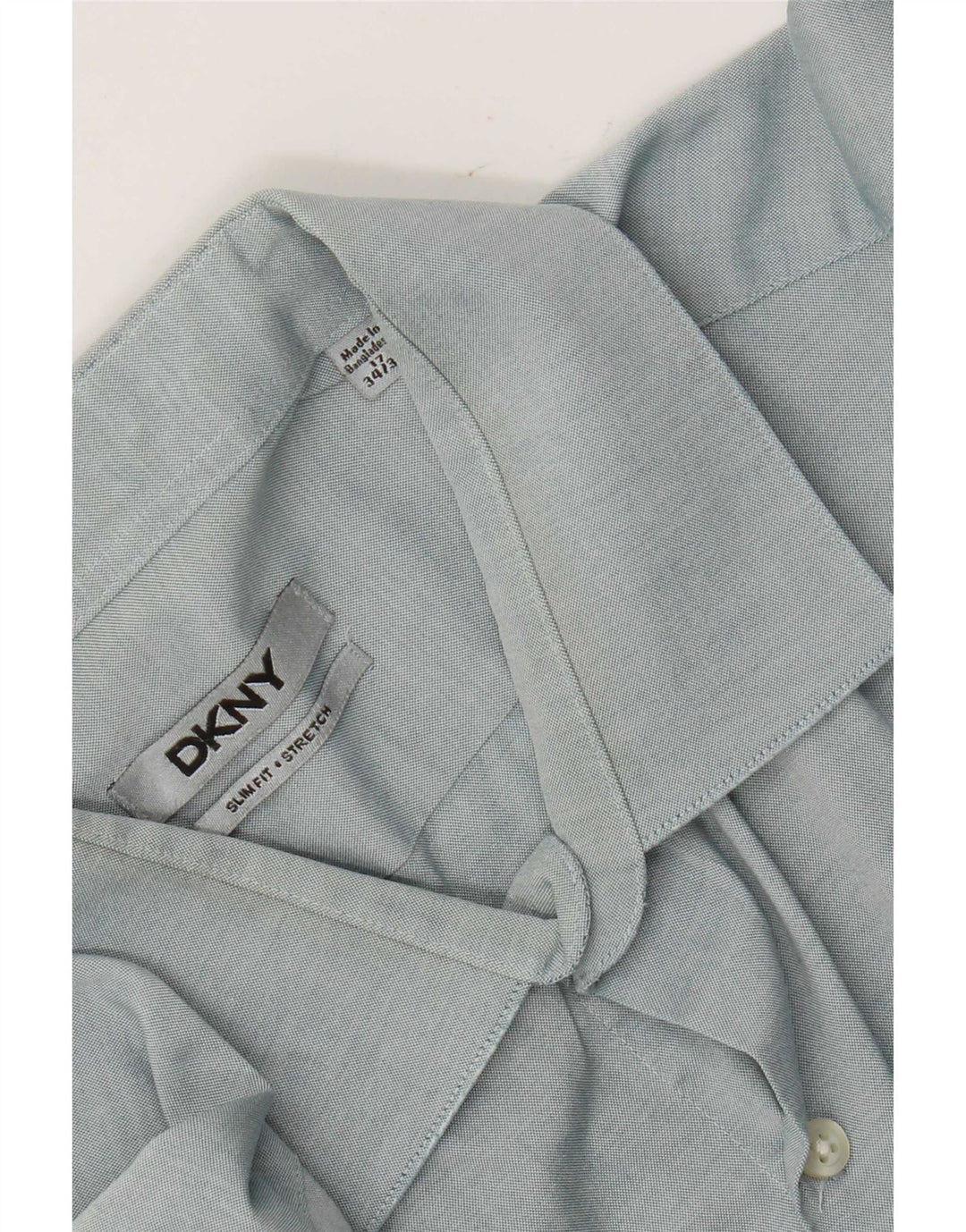 Dkny Mens Slim Fit Shirt Size 17 XL Blue