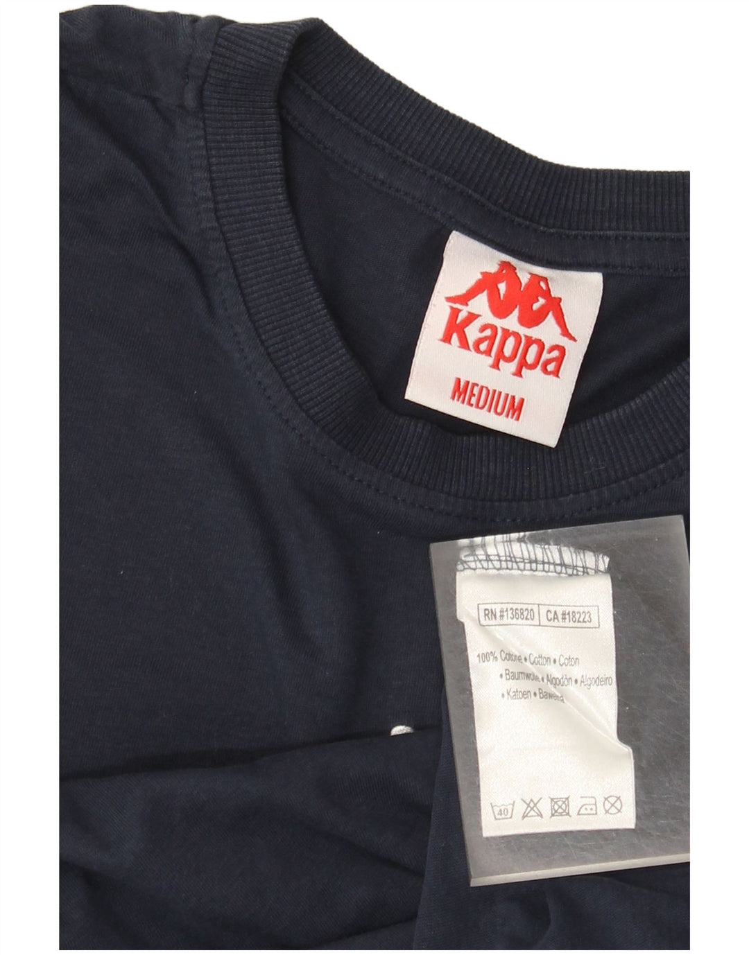 Kappa Mens Top Long Sleeve Medium Navy Blue Cotton