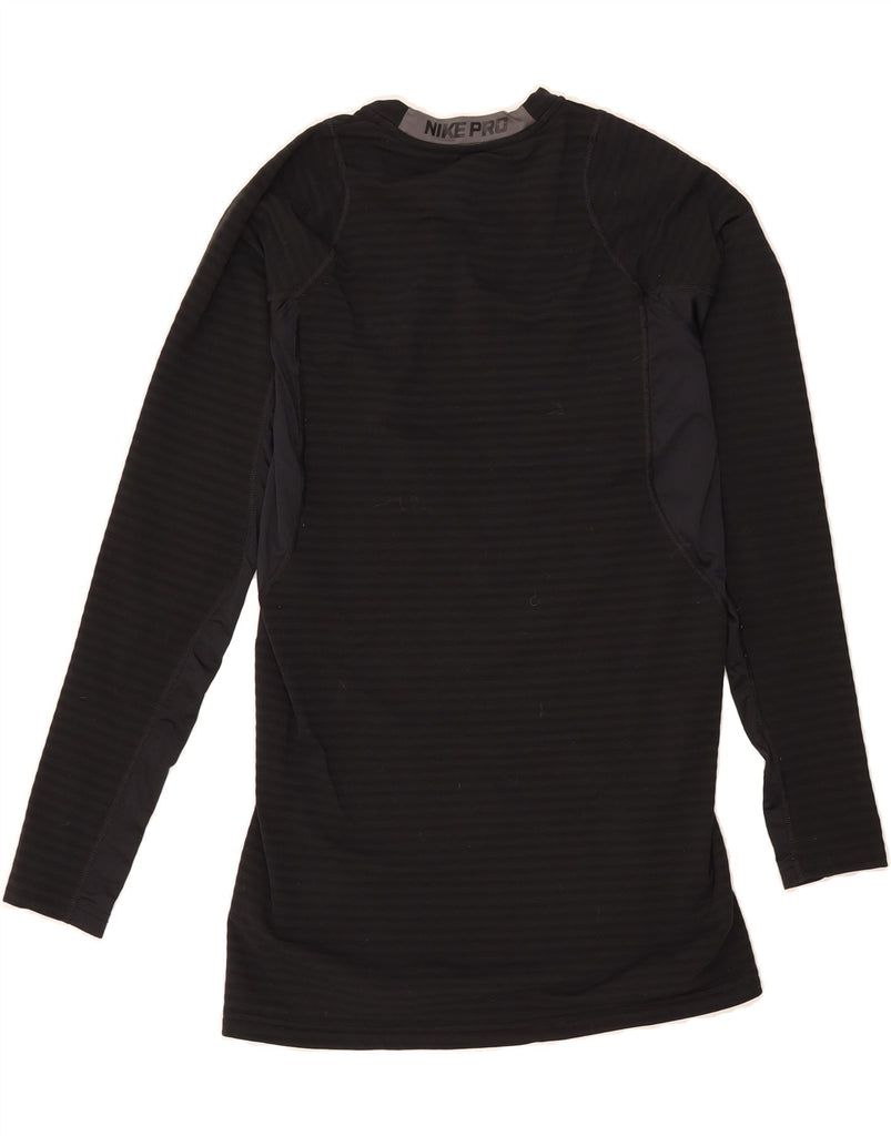 NIKE Mens Dri Fit Top Long Sleeve XL Black Striped Polyester Vintage Nike and Second-Hand Nike from Messina Hembry 