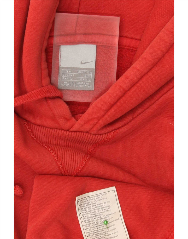 Nike Mens Hoodie Jumper UK 39/41 Medium Red Cotton