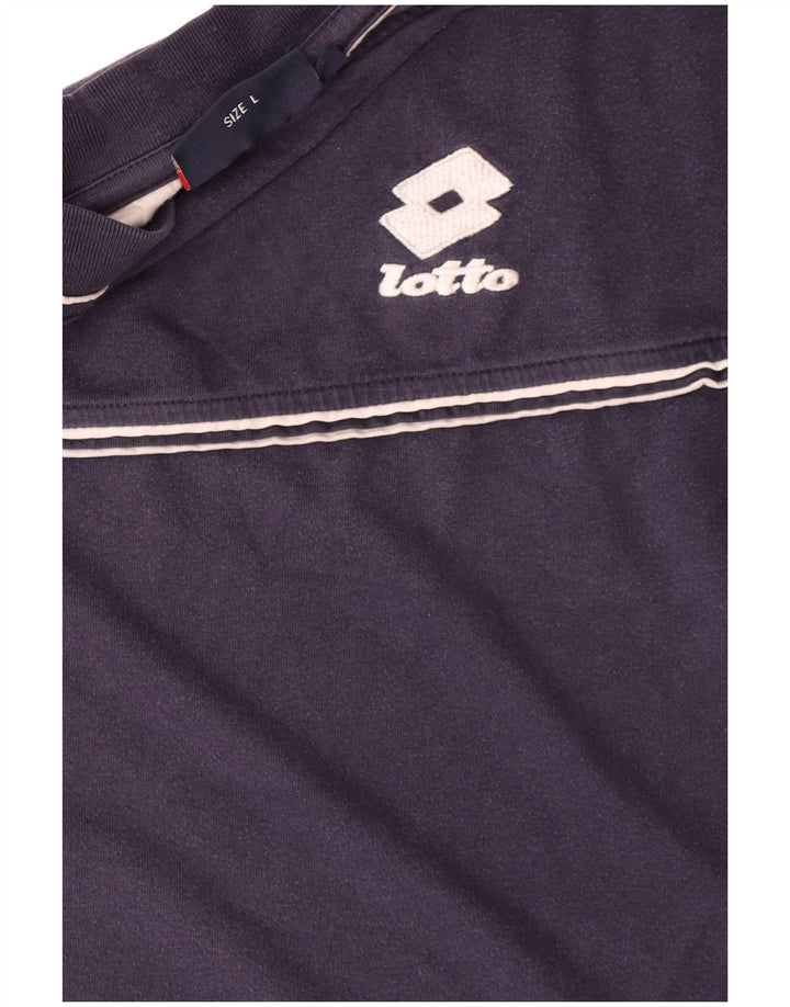 Lotto Mens T-Shirt Top Large Navy Blue Cotton