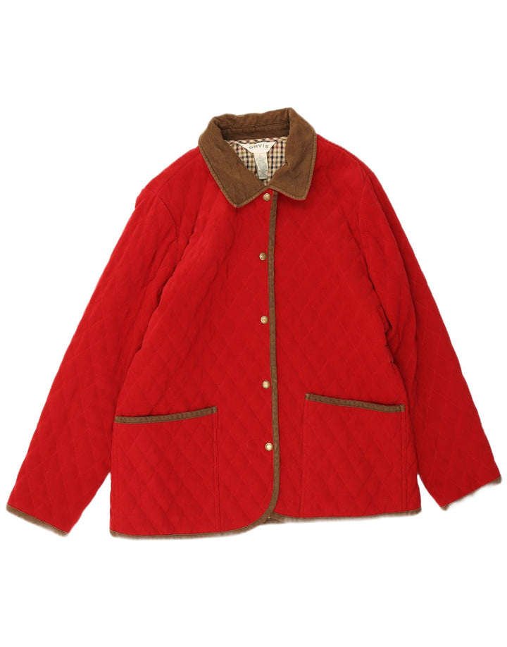 Orvis Womens Oversized Quilted Jacket UK 16 Large Red Polyester