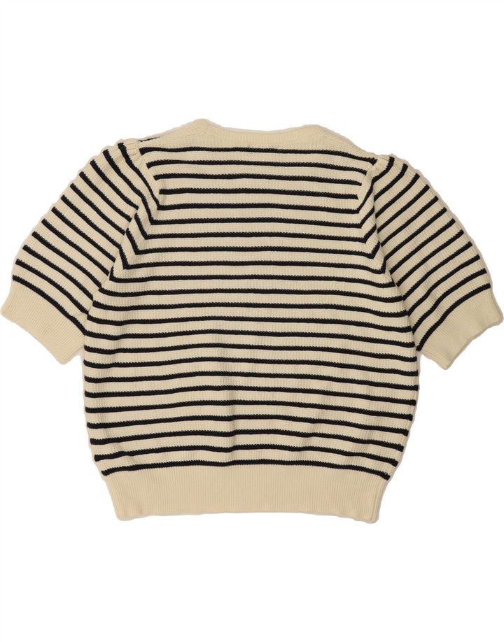 MARKS & SPENCER Womens Boat Neck Jumper Sweater UK 22 3XL Off White Vintage Marks & Spencer and Second-Hand Marks & Spencer from Messina Hembry 